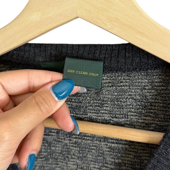 Vintage Club Room Mens Wool Geometric Print Vneck Sweater Gray L Retro Grandpa - Picture 4 of 6